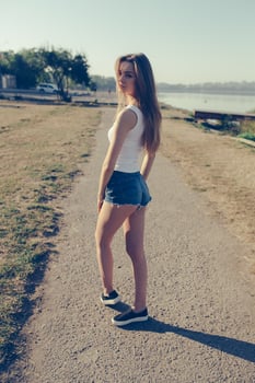 young beautiful girl posing photo