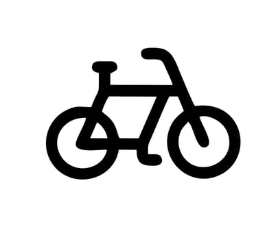 illustration of bicycle in black on white background, bicycle design on a white background photo