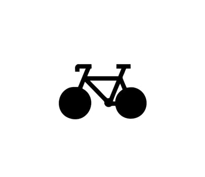 illustration of bicycle in black on white background, bicycle design on a white background photo
