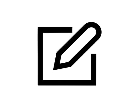 pencil icon in black vector image, illustration of pencil in black on white background, a pen design on a white background photo