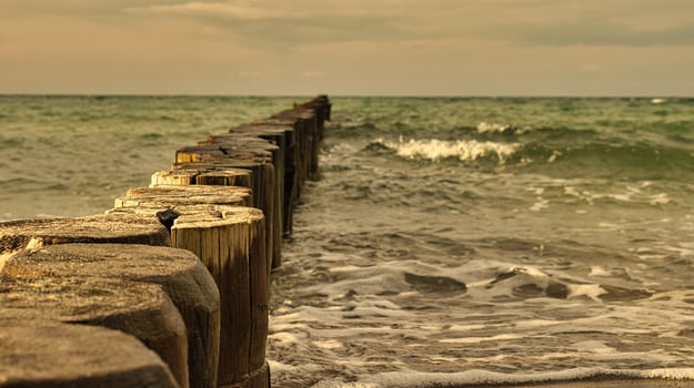 groynes jutting into the baltic sea. photo