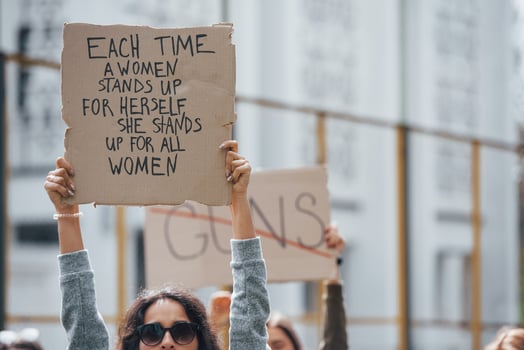 Read this. Group of feminist women have protest for their rights outdoors photo