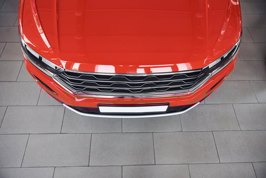 Particle close up view of modern brand new automobile photo