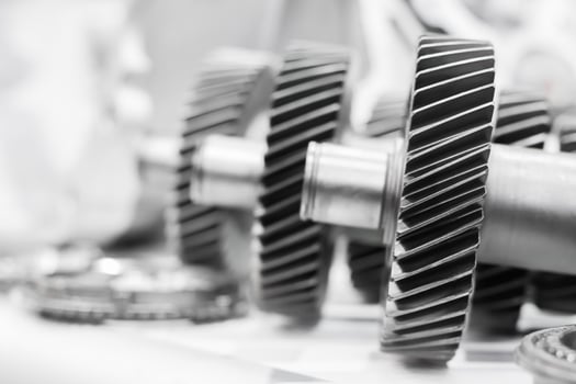 Close up cog wheels gears photo