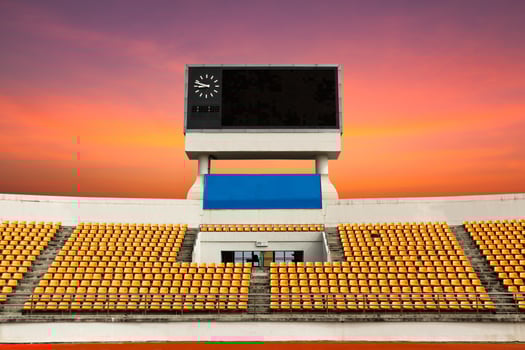 Stadium with scoreboard photo