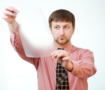 businessman guy on white photo