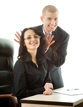 business people on white photo