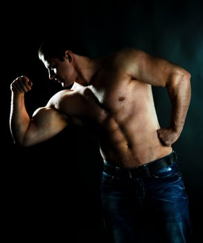 strong muscular athletic man photo