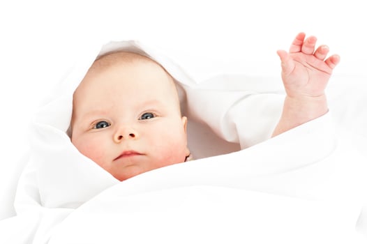 baby girl in white photo
