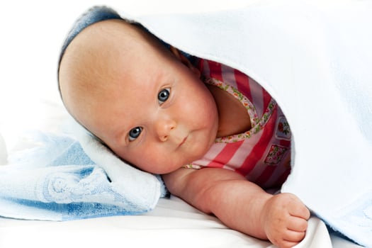 baby girl im towel photo