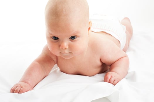 baby girl in white photo