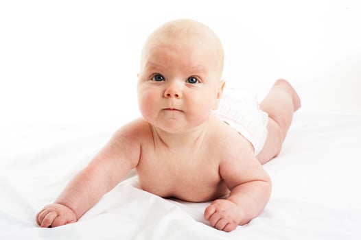 baby girl in white photo