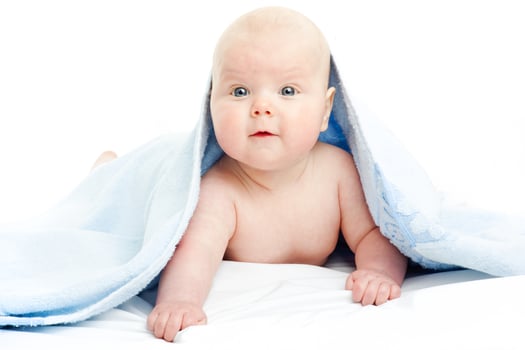 baby girl im towel photo