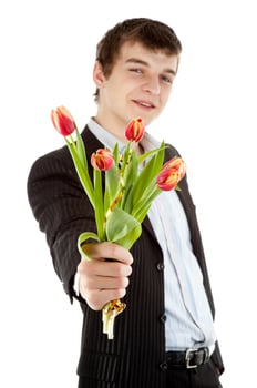 Businessman offering tulip photo