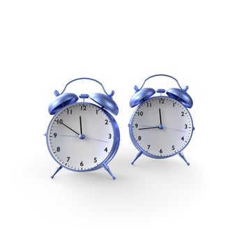 Alarm clock isolated on white photo