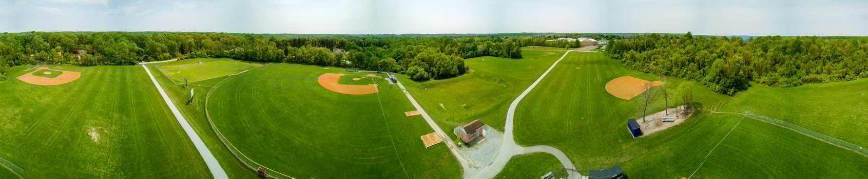 baseball fields aerial view pano photo