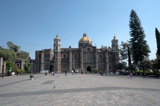MEXICO CITY, MEXICO - JANUARY 30 2019 - Pilgrims at Guadalupe Cathedral photo