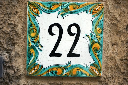 Ceramic number tile 22 photo