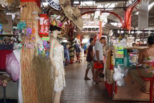 TAHITI, FRENCH POLYNESIA - AUGUST 4 2018 - Papetee traditional market photo