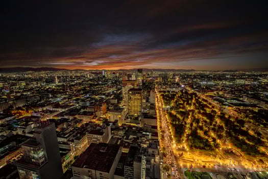 Mexico city aerial view panorama photo