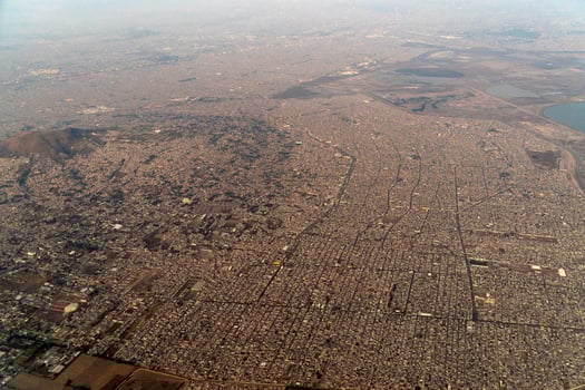 mexico city aerial view at sunrise photo