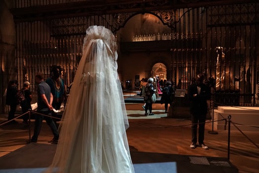 NEW YORK, USA - MAY 27 2018 - Heavenly Bodies Fashion and the Catholic Imagination at Met museum photo