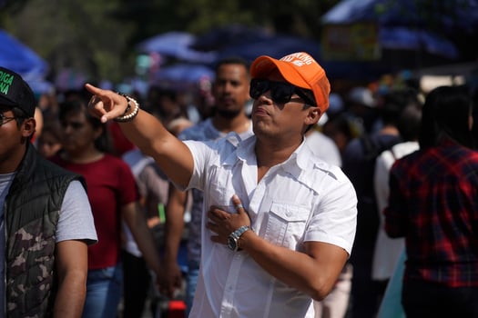 MEXICO CITY, FEBRUARY 3 2019 - Town park Chapultepec crowded of people on sunday photo