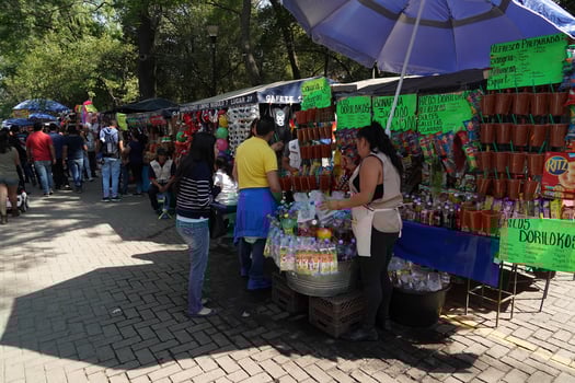 MEXICO CITY, FEBRUARY 3 2019 - Town park Chapultepec crowded of people on sunday photo