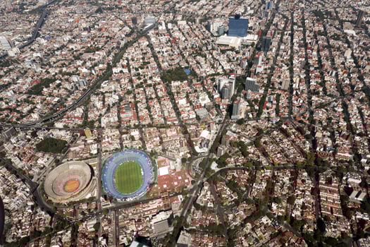 mexico city stadium aerial view cityscape panorama photo