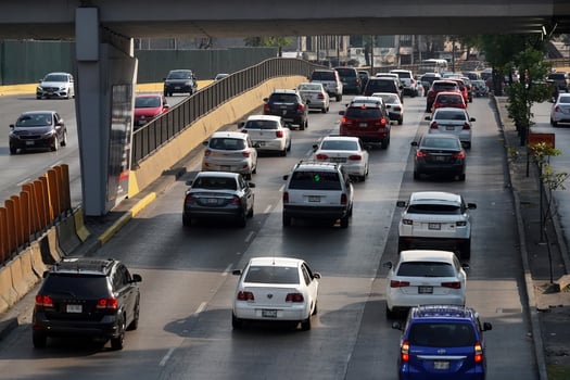 MEXICO CITY, MEXICO - FEBRUARY 3 2019 - Mexican metropolis capital congested traffic photo