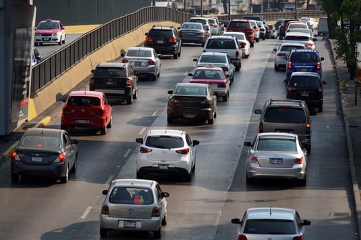 MEXICO CITY, MEXICO - FEBRUARY 3 2019 - Mexican metropolis capital congested traffic photo