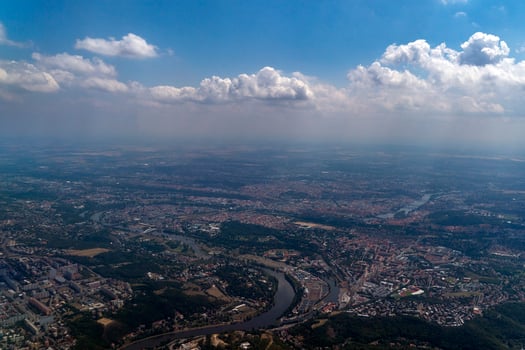 Prague aerial view panorama photo