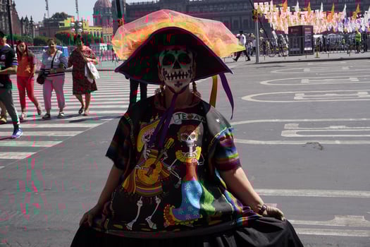 MEXICO CITY, MEXICO - NOVEMBER 5 2017 - Day of dead celebration photo