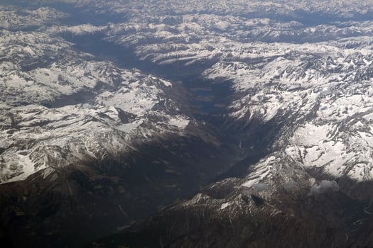 alps aerial view panorama landscape from airplane photo