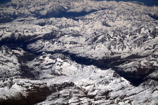 alps aerial view panorama landscape from airplane photo