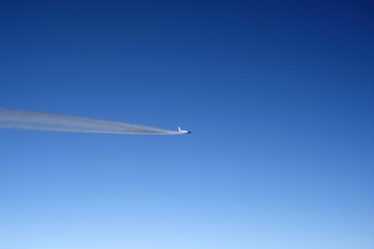 jet flying in the blue sky photo