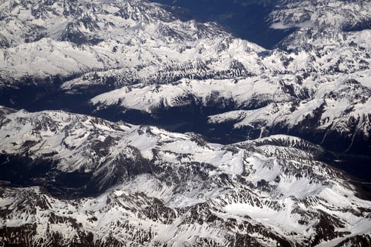 alps aerial view panorama landscape from airplane photo