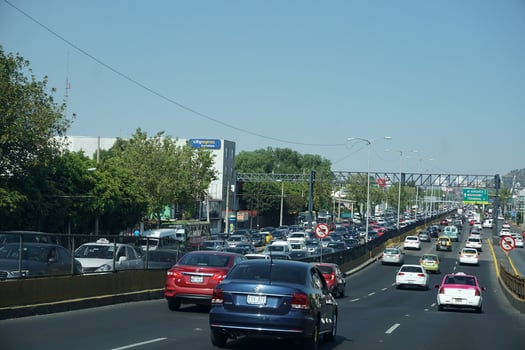 MEXICO CITY, MEXICO - NOVEMBER 5 2017 - Mexican metropolis capital congested traffic photo