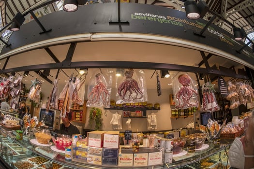 VALENCIA, SPAIN - MAY 3 2022 - The historic market full of customers photo