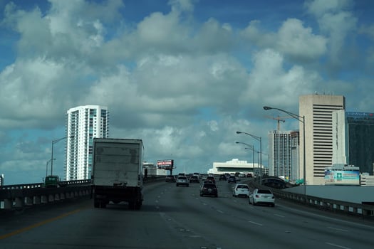 MIAMI, USA - NOVEMBER 5, 2018 - Miami Florida congested highways photo