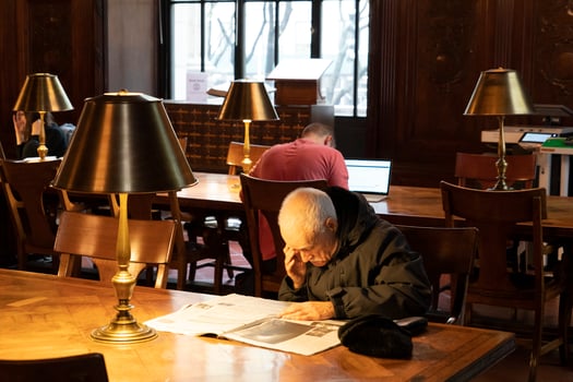 NEW YORK, USA - MAY 4 2019 - Interior of Public Library on 5th avenue photo