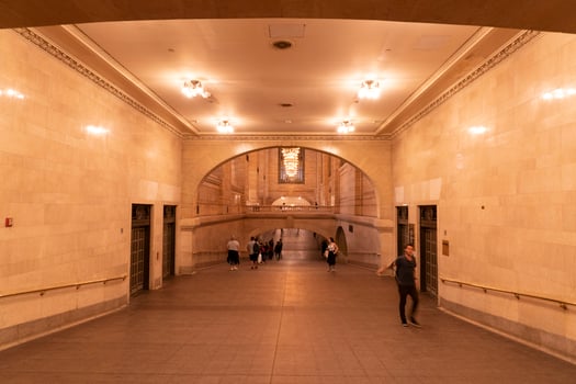 NEW YORK, USA -  MAY 5 2019 - Grand Central station is full of people photo
