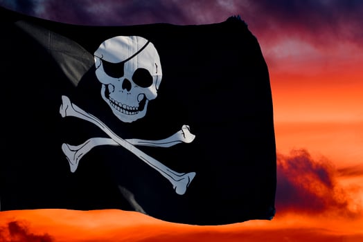waving pirate flag jolly roger photo