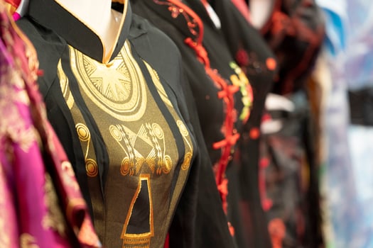 many japanese kimono dress at the market photo