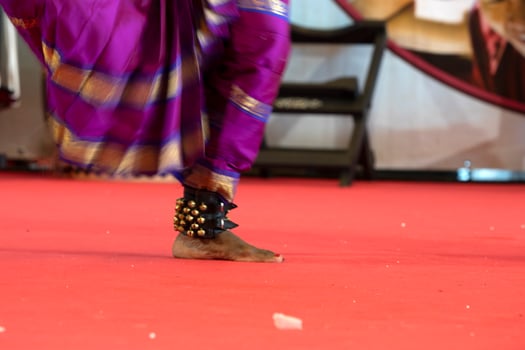 India traditional dance foot detail photo