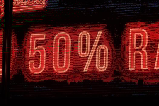 50 percent neon sign photo