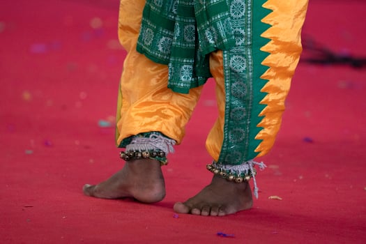 India traditional dance foot detail photo
