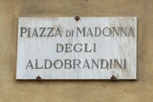 Florence piazza di madonna degli aldobrandini marble sign photo