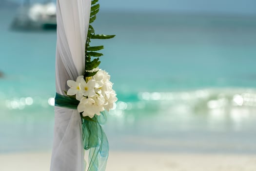 wedding on tropical paradise beach photo