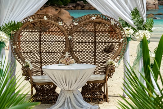 wedding on tropical paradise beach photo